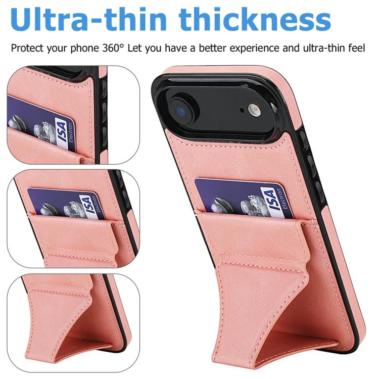 For iPhone Air Ultra-thin Shockproof Phone Protective Case with Holder(Rose Gold) - iPhone Air Cases by buy2fix | Online Shopping UK | buy2fix