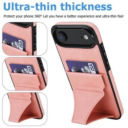 For iPhone Air Ultra-thin Shockproof Phone Protective Case with Holder(Rose Gold) - iPhone Air Cases by buy2fix | Online Shopping UK | buy2fix
