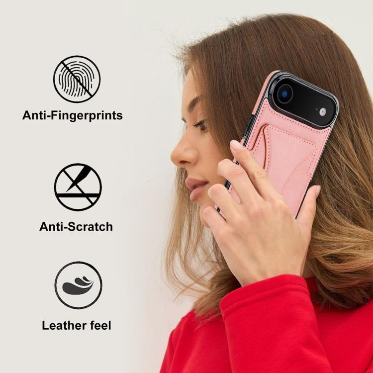 For iPhone Air Ultra-thin Shockproof Phone Protective Case with Holder(Rose Gold) - iPhone Air Cases by buy2fix | Online Shopping UK | buy2fix