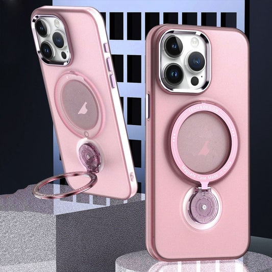 For iPhone 16 Pro Max Rotation Holder MagSafe Phone Case(Pink) by buy2fix