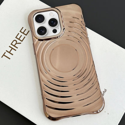 For iPhone 16 Pro Electroplating Wave MagSafe Phone Case(Gold) by buy2fix