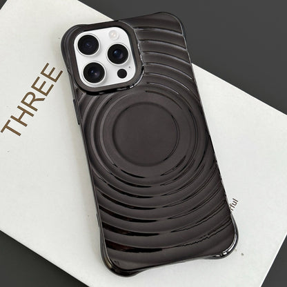 For iPhone 16 Pro Electroplating Wave MagSafe Phone Case(Black) by buy2fix