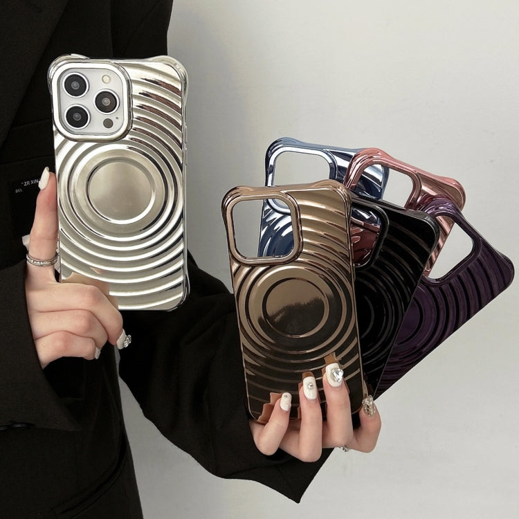 For iPhone 16 Pro Electroplating Wave MagSafe Phone Case(Purple) by buy2fix