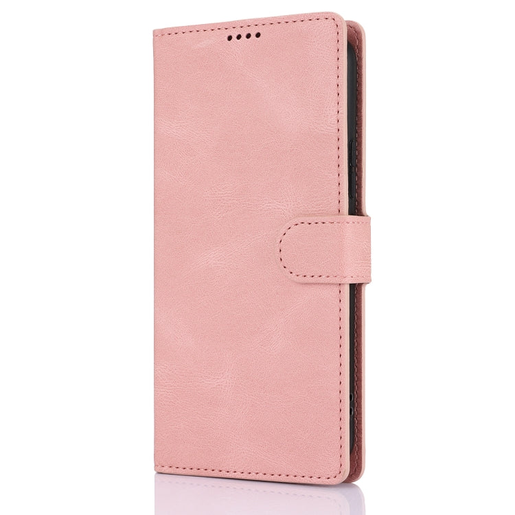 For Samsung Galaxy S25 5G Fantasy Skin-feel Calfskin Texture Leather Phone Case(Pink) by buy2fix