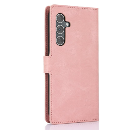 For Samsung Galaxy S25 5G Fantasy Skin-feel Calfskin Texture Leather Phone Case(Pink) by buy2fix