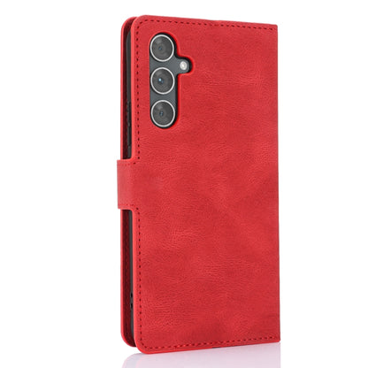For Samsung Galaxy S25 5G Fantasy Skin-feel Calfskin Texture Leather Phone Case(Red) by buy2fix