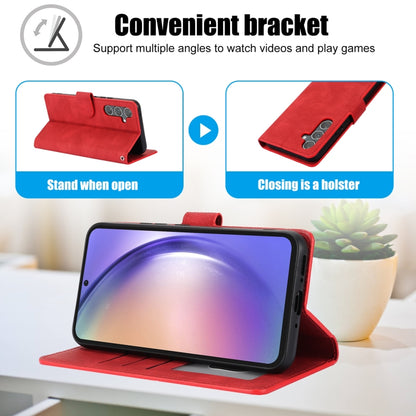 For Samsung Galaxy S25 5G Fantasy Skin-feel Calfskin Texture Leather Phone Case(Red) by buy2fix