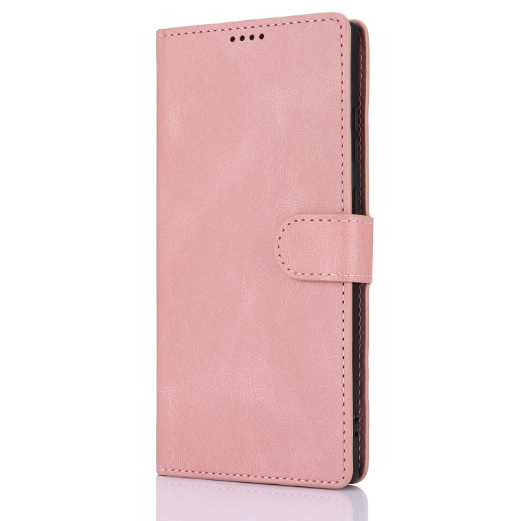 For Samsung Galaxy S25 Ultra 5G Fantasy Skin-feel Calfskin Texture Leather Phone Case(Pink) by buy2fix