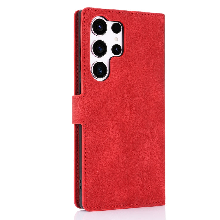 For Samsung Galaxy S25 Ultra 5G Fantasy Skin-feel Calfskin Texture Leather Phone Case(Red) by buy2fix