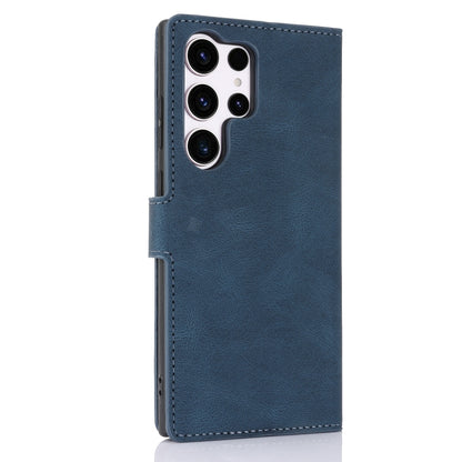 For Samsung Galaxy S25 Ultra 5G Fantasy Skin-feel Calfskin Texture Leather Phone Case(Blue) by buy2fix