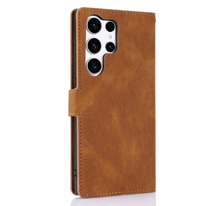For Samsung Galaxy S25 Ultra 5G Fantasy Skin-feel Calfskin Texture Leather Phone Case(Brown) by buy2fix