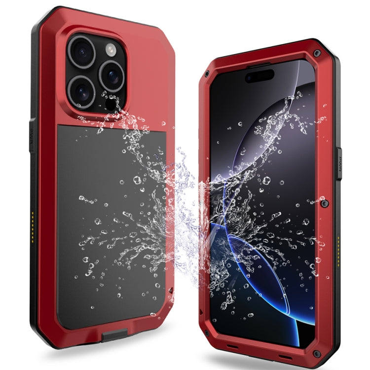 For iPhone 16 Pro Max Shockproof IP54 Life Waterproof Phone Case(Red) by buy2fix