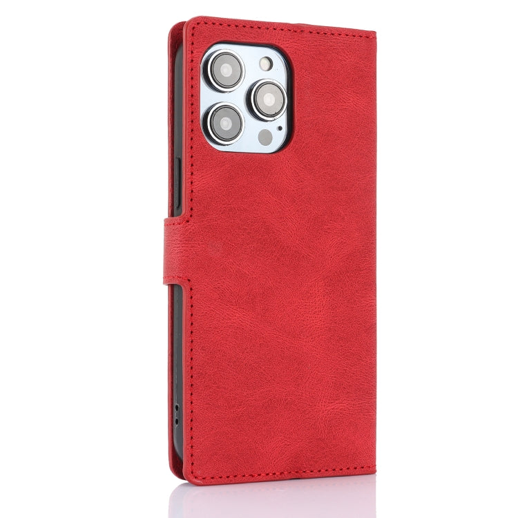 For iPhone 16 Pro Max Fantasy Skin-feel Calfskin Texture Leather Phone Case(Red) by buy2fix