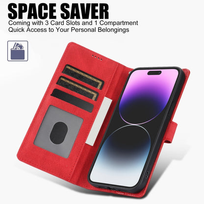 For iPhone 16 Pro Max Fantasy Skin-feel Calfskin Texture Leather Phone Case(Red) by buy2fix