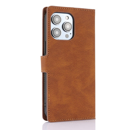 For iPhone 16 Pro Max Fantasy Skin-feel Calfskin Texture Leather Phone Case(Brown) by buy2fix