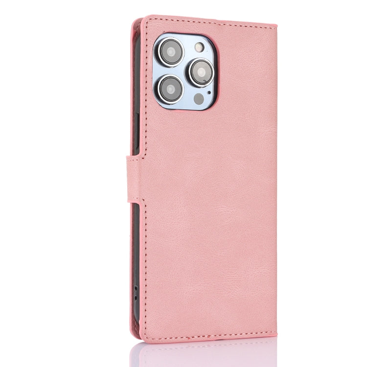 For iPhone 16 Pro Fantasy Skin-feel Calfskin Texture Leather Phone Case(Pink) by buy2fix