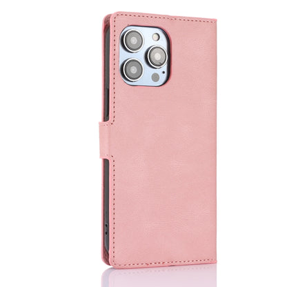 For iPhone 16 Pro Fantasy Skin-feel Calfskin Texture Leather Phone Case(Pink) by buy2fix