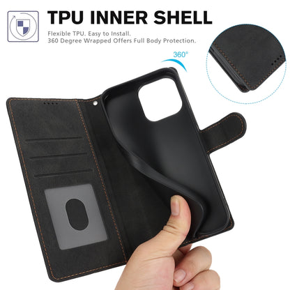 For iPhone 16 Pro Fantasy Skin-feel Calfskin Texture Leather Phone Case(Black) by buy2fix