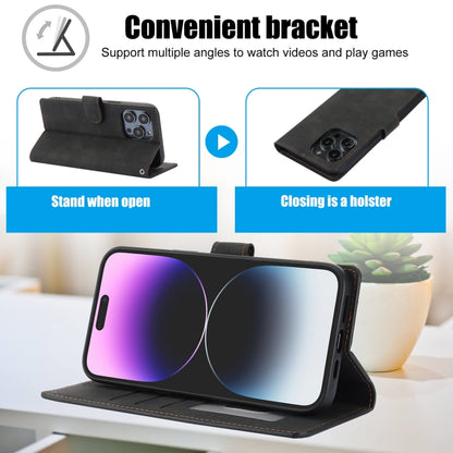 For iPhone 16 Pro Fantasy Skin-feel Calfskin Texture Leather Phone Case(Black) by buy2fix