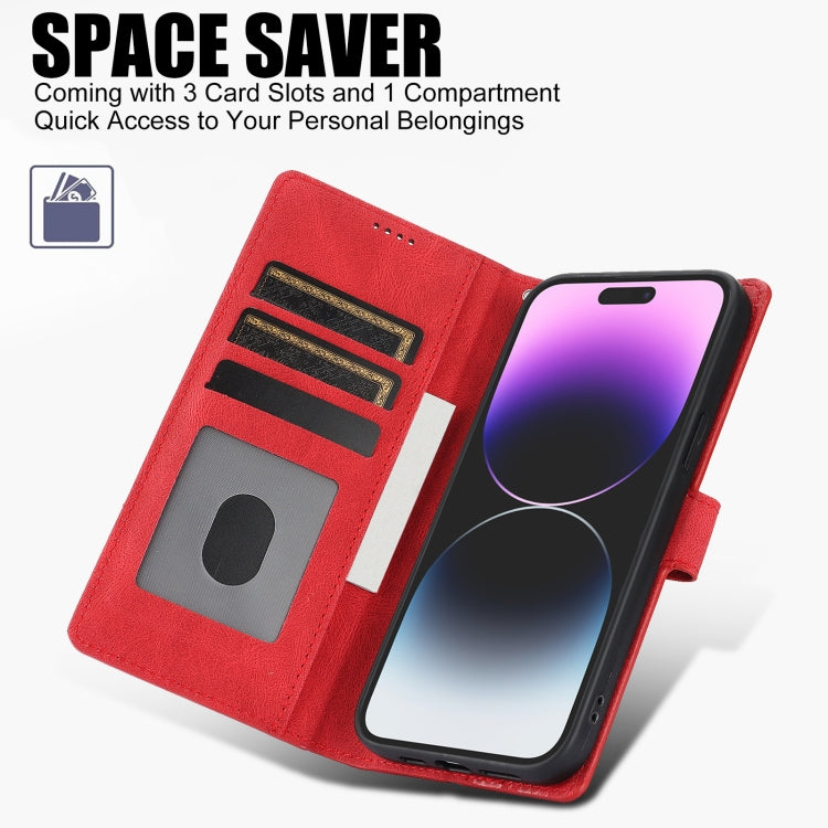 For iPhone 16 Pro Fantasy Skin-feel Calfskin Texture Leather Phone Case(Red) by buy2fix