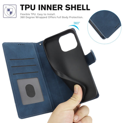 For iPhone 16 Pro Fantasy Skin-feel Calfskin Texture Leather Phone Case(Blue) by buy2fix