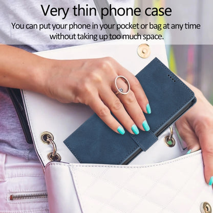 For iPhone 16 Pro Fantasy Skin-feel Calfskin Texture Leather Phone Case(Blue) by buy2fix