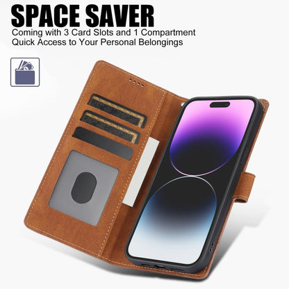 For iPhone 16 Pro Fantasy Skin-feel Calfskin Texture Leather Phone Case(Brown) by buy2fix