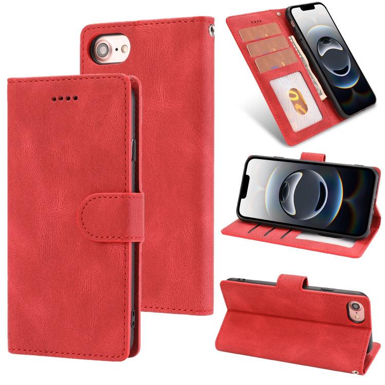 For iPhone SE 2024 Fantasy Skin-feel Calfskin Texture Leather Phone Case(Red) - More iPhone Cases by buy2fix | Online Shopping UK | buy2fix