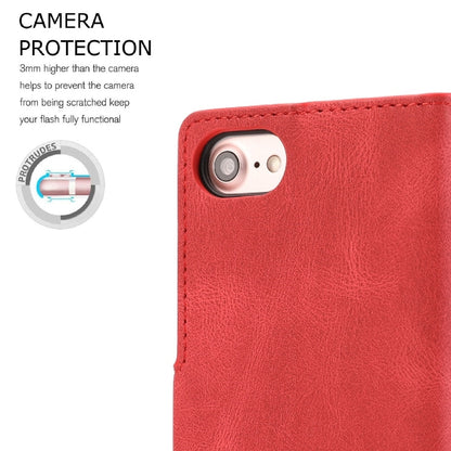 For iPhone SE 2024 Fantasy Skin-feel Calfskin Texture Leather Phone Case(Red) - More iPhone Cases by buy2fix | Online Shopping UK | buy2fix