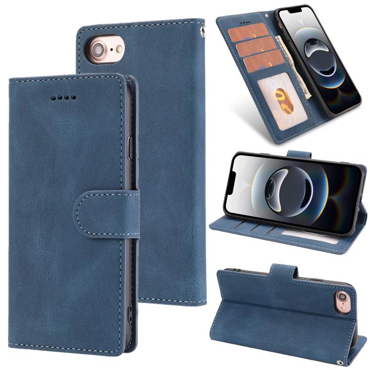 For iPhone 16e Fantasy Skin-feel Calfskin Texture Leather Phone Case(Blue) - iPhone 16e Cases by buy2fix | Online Shopping UK | buy2fix