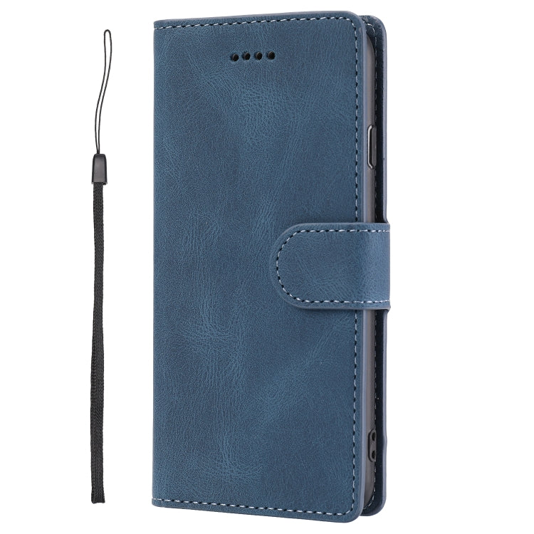 For iPhone 16e Fantasy Skin-feel Calfskin Texture Leather Phone Case(Blue) - iPhone 16e Cases by buy2fix | Online Shopping UK | buy2fix