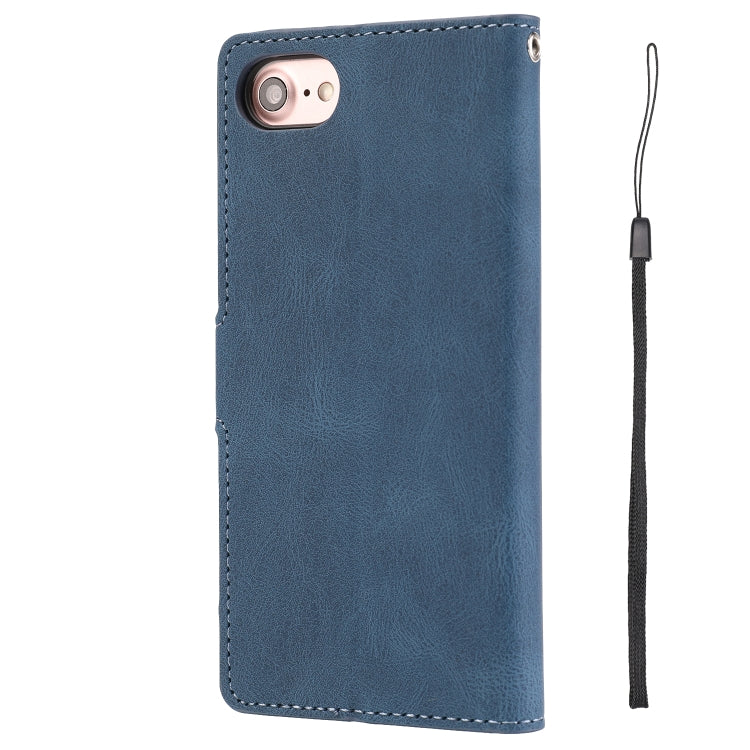 For iPhone 16e Fantasy Skin-feel Calfskin Texture Leather Phone Case(Blue) - iPhone 16e Cases by buy2fix | Online Shopping UK | buy2fix