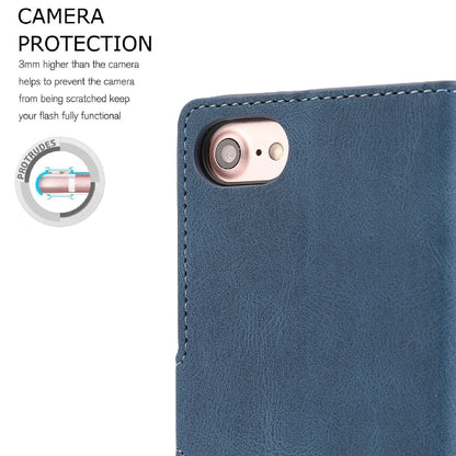 For iPhone 16e Fantasy Skin-feel Calfskin Texture Leather Phone Case(Blue) - iPhone 16e Cases by buy2fix | Online Shopping UK | buy2fix