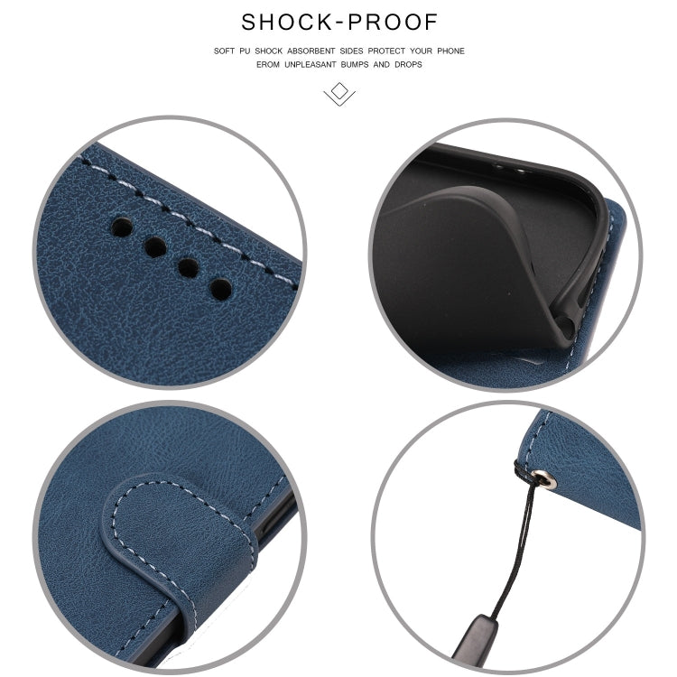 For iPhone 16e Fantasy Skin-feel Calfskin Texture Leather Phone Case(Blue) - iPhone 16e Cases by buy2fix | Online Shopping UK | buy2fix