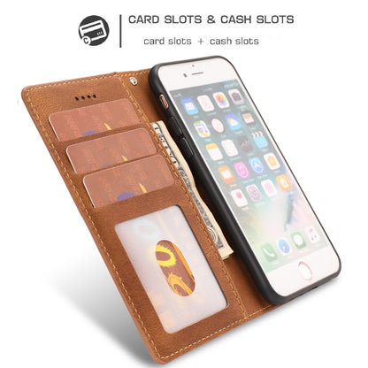 For iPhone 16e Fantasy Skin-feel Calfskin Texture Leather Phone Case(Brown) - iPhone 16e Cases by buy2fix | Online Shopping UK | buy2fix