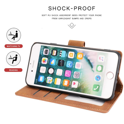 For iPhone 16e Fantasy Skin-feel Calfskin Texture Leather Phone Case(Brown) - iPhone 16e Cases by buy2fix | Online Shopping UK | buy2fix