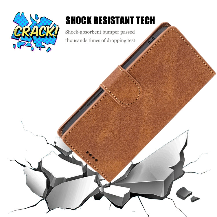 For iPhone 16e Fantasy Skin-feel Calfskin Texture Leather Phone Case(Brown) - iPhone 16e Cases by buy2fix | Online Shopping UK | buy2fix