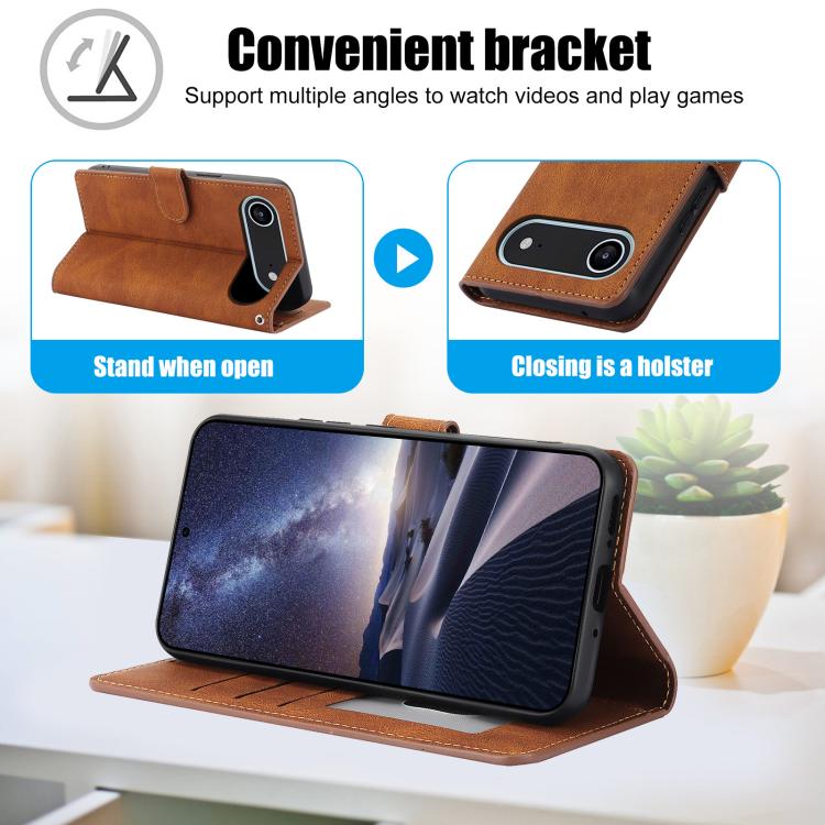 For iPhone Air Fantasy Skin-feel Calfskin Texture Leather Phone Case(Brown) - iPhone Air Cases by buy2fix | Online Shopping UK | buy2fix