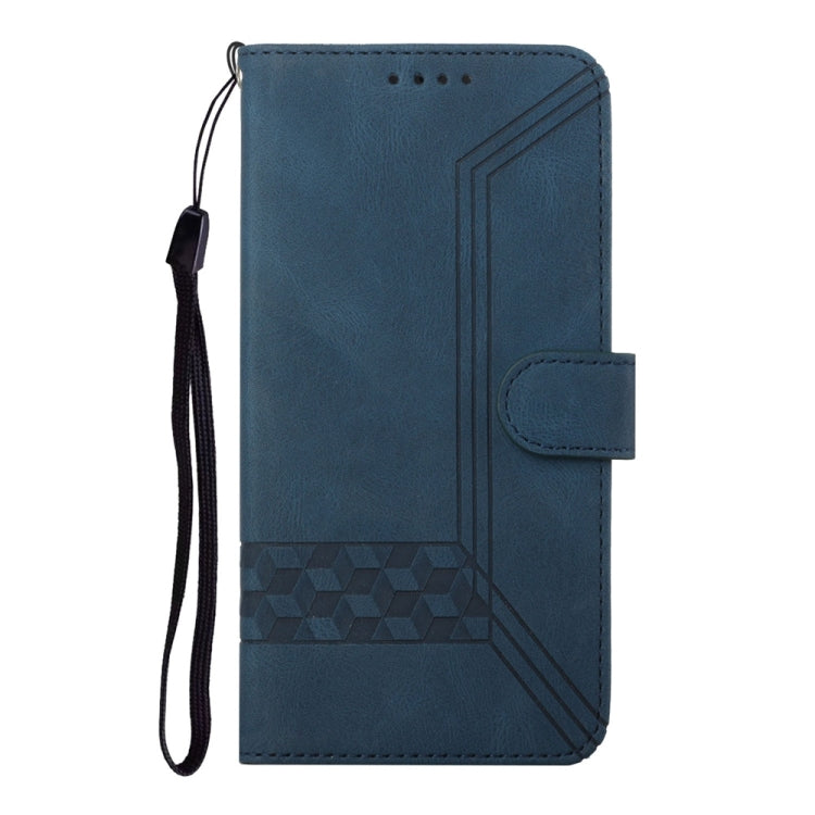 For Samsung Galaxy S25 5G Cubic Skin Feel Flip Leather Phone Case(Blue) by buy2fix