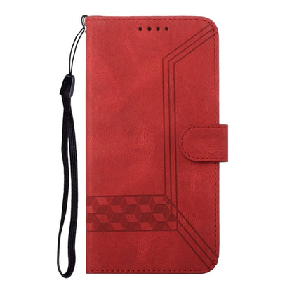 For Samsung Galaxy S25 5G Cubic Skin Feel Flip Leather Phone Case(Red) by buy2fix