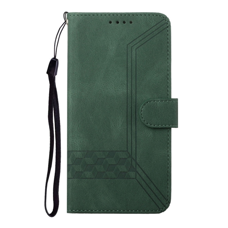 For Samsung Galaxy S25 5G Cubic Skin Feel Flip Leather Phone Case(Green) by buy2fix