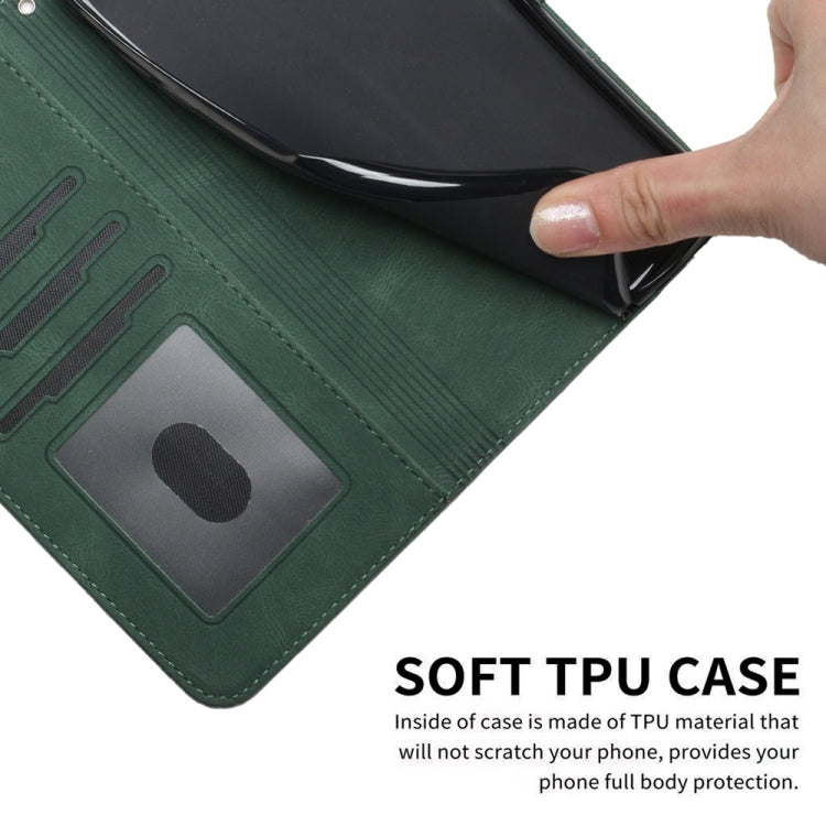 For Samsung Galaxy S25 5G Cubic Skin Feel Flip Leather Phone Case(Green) by buy2fix