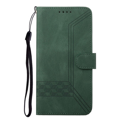 For Samsung Galaxy S25+ 5G Cubic Skin Feel Flip Leather Phone Case(Green) by buy2fix