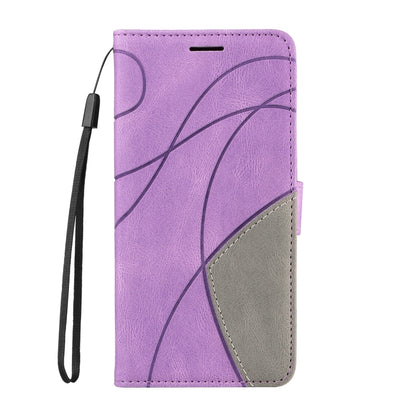For Samsung Galaxy S25 / S24 5G Dual-color Splicing Flip Leather Phone Case(Purple) by buy2fix
