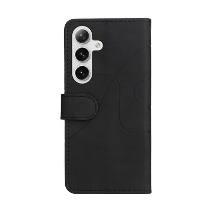 For Samsung Galaxy S25+ / S24+ 5G Dual-color Splicing Flip Leather Phone Case(Black) by buy2fix