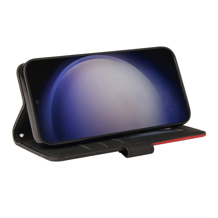 For Samsung Galaxy S25+ / S24+ 5G Dual-color Splicing Flip Leather Phone Case(Black) by buy2fix