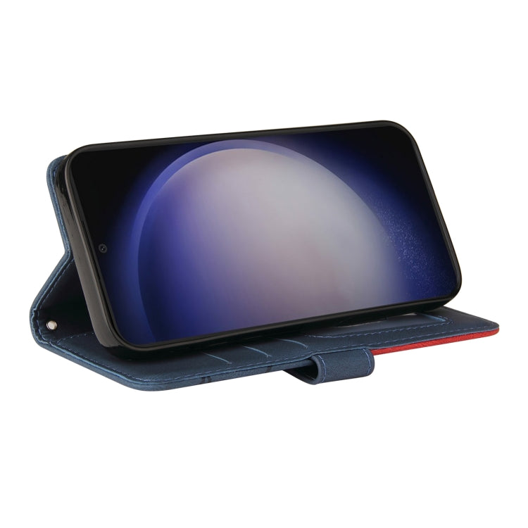 For Samsung Galaxy S25+ / S24+ 5G Dual-color Splicing Flip Leather Phone Case(Blue) by buy2fix