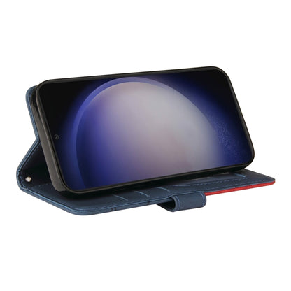 For Samsung Galaxy S25+ / S24+ 5G Dual-color Splicing Flip Leather Phone Case(Blue) by buy2fix