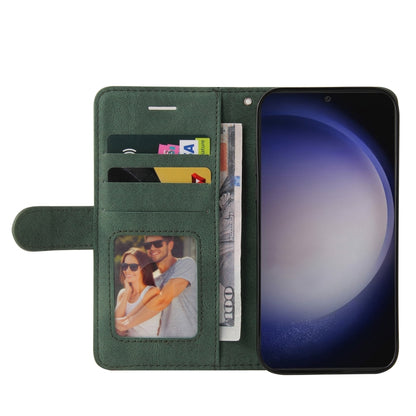 For Samsung Galaxy S25+ / S24+ 5G Dual-color Splicing Flip Leather Phone Case(Green) by buy2fix
