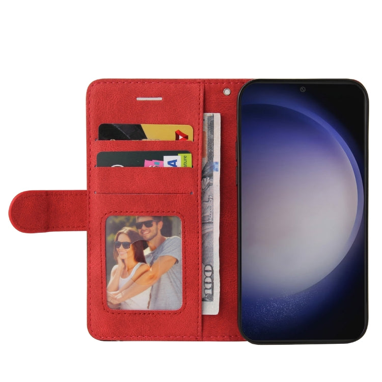 For Samsung Galaxy S25+ / S24+ 5G Dual-color Splicing Flip Leather Phone Case(Red) by buy2fix